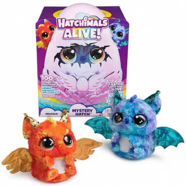 43647 Интерактивная игрушка-сюрприз Дракон в ассортименте, свет, звук. Hatchimals